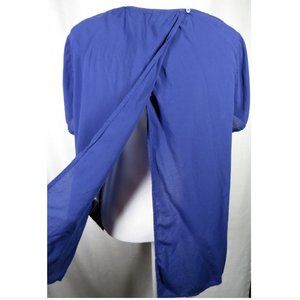 Old Navy Women's Large Blue Split Back Short Sleeve Lightweight Top